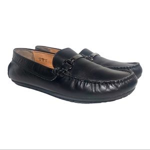 UMI Metro Moc Ira Horsebit Black Leather Loafers US 8